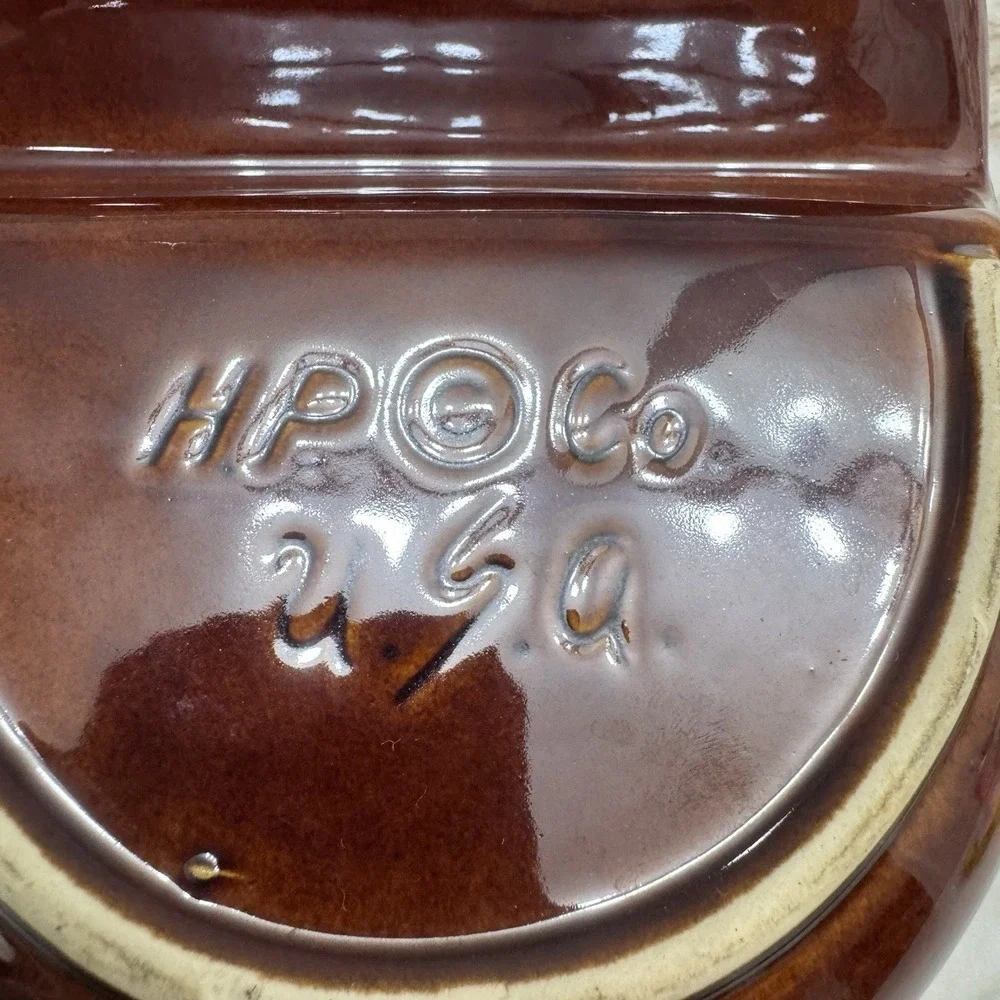 HULL OvenProof‎ BROWN DRIP GLAZE DIVIDED SERVING BOWL DISH OVEN PROOF USA